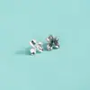 Botón Gardenia Plata de Ley S925 Separador Pequeño de Flor Botón Cuerda DIY Hecho a Mano Accesorios Pulsera de Cristal Cuentas