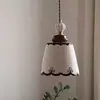 Luminária pendente floral, luminária de cabeceira, luminária de corredor estilo vintage, luminária de madeira maciça estilo creme com 6 luzes, luminária pendente em forma de espinha de peixe sem chama