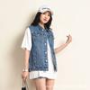 Nueva Chaqueta de Mezclilla Ajustada de Primavera para Mujeres de Tallas Grandes, Chaleco Superior de Moda Estilo Coreano para Mujeres