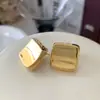 Brincos Metálicos Quadrados Texturizados Brilhantes 2025 Novo Estilo Quente Brincos de Alta Qualidade Luxo Acessível Brincos de Estilo Francês Simples