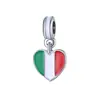 Pulsera de Bandera Nacional Europea 2019 Versión DIY Colgante de Bandera Aleación de Goteo de Aceite Logotipo Nacional Combinación Blanca