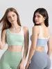 Sutiã de Yoga Juyitang Feminino Cor Sólida em Blocos Tudo-em-Um Alta Elasticidade Alta Resistência À Prova de Impacto em Forma de U