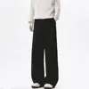 Pantalones Casuales de Color Sólido de Pierna Recta con Cintura Elástica para Hombre, Holgados y Elegantes, Adelgazantes, de Moda, Nuevos, Versátiles, Simples, de Longitud Completa