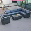 Sofá de Ratán para Exteriores, Impermeable, Protección Solar, Ocio, Silla Doble de Ratán de Hierro Forjado, Juego de Muebles para Exteriores, Balcón, Aire Libre