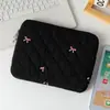 Nova Bolsa para Tablet Estilo Ins Coreano com Laço Bordado Fofo, Bolsa Clutch para iPad, Bolsa de Armazenamento para Laptop
