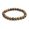 Contas de Madeira de 8mm Pedra Vulcânica Yoga Contas Pulseira Retrô Pulseira para Homens e Mulheres Pedra Olho de Tigre Fosca Preta Pulseira de Pedra Vulcânica