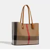 Bolsa de Compras Grande a Cuadros Nueva para Primavera/Verano 2026 Bolsa Grande para Viajes Diarios de Mujer Bolso Tote de Hombro Único Color Block