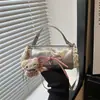 Bolsa de mão fashion e doce estilo coreano com laço e poá, compacta e estilosa, elegante bolsa transversal cilíndrica