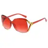 Gafas de Moda con Cabeza de Zorro para Mujer, Montura Grande, Gama Alta, Gafas de Sol Anti-UV, Gafas de Sol Adelgazantes para Transmisión en Vivo de Celebridades de Internet