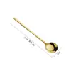 Acero Inoxidable 304 Cuchara Redonda Pequeña Mango Largo Cuchara para Café Cuchara para Postre Nido de Pájaro Cuchara para Helado Cuchara para Miel Cuchara para Remover Taza