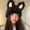 Bonito Sombrero de Punto Peludo con Orejas de Conejo, Sombrero Esponjoso, Nuevo Sombrero Cálido de Lana para Otoño e Invierno 2026, Gorro para Proteger las Orejas