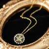 Collar sencillo y elegante de plata de ley S925 con circonitas brillantes, estilo noria, para mujer, con cadena de clavícula de alta calidad y combinable con todo.
