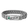 Atacado Pulseira de Prata Esterlina 925 Padrão de Grama Tang Trançada Grossa Moda Masculina Prata Tailandesa Joia Antiga Retro