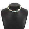 N12000 Collar Tejido a Mano Estilo Bohemio con Nudos Vacaciones de Verano Estilo Marino Collar Simple de Conchas
