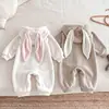 Enterizo Suave Lindo de Conejo para Bebé Infantil Ropa para Bebés Niños Otoño Invierno Caliente de Manga Larga Body Aterciopelado Espeso con Capucha