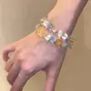 Pulsera Huang Asei White Asei Aguamarina Luz Ins Lujo Nicho Diseño Pulsera de Vidrio Blanco Transparente Regalo Día de San Valentín Chino