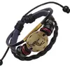 Pulseira de constelação de miçangas tecida à mão nova pulseira de couro de Capricórnio europeia e americana pulseira punk de couro de vaca