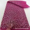 Nueva tela de bordado con cuentas de fondo de malla, accesorios de ropa de estilo étnico, tela de bordado de encaje africano, tela de tela