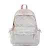 Mochila Cuadros Fresca para Estudiantes Mujeres, Linda Mochila con Adorno de Encaje para Estudiantes de Secundaria y Preparatoria, Mochila para Viajes Diarios y Uso Casual