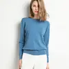 Novas malhas femininas de outono e inverno com gola redonda e manga longa, exportação de comércio exterior do AliExpress, tops plus size, base para atacado