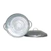 Cubo de Basura de Hierro Galvanizado con Tapa 7L Color Natural Contenedor de Almacenamiento de Basura Doméstico Pequeño de Doble Asa Cubo de Basura de Chapa Galvanizada