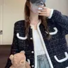 Casaco curto xadrez em blocos de cor para mulheres, novo estilo de início de outono 2026, top designer elegante estilo deusa para senhoras petite