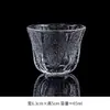Xícara de chá pequena de vidro resistente ao calor, xícara de chá transparente de cristal estilo japonês espessada para uso doméstico, xícara para degustação de chá com padrão martelado, conjunto de chá kung fu pessoal