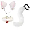 Cosplay Orejas de Gato Aro para el Cabello Accesorios de Cola de Gato Hechos a Mano Lindo Gato Madre Animal Oreja Accesorios para el Cabello Accesorios de Cola de Animal Traje