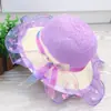 Nuevo Sombrero Coreano para Niños Sombrero de Paja para Bebé Sombrero de Sol de Verano Sombrero Casual de Playa Sombrero de Punto con Flor de Tres Colores
