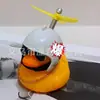 Patinho Amarelo da Moda Decoração de Carro Capacete Libélula de Bambu Espelho Retrovisor de Carro Pato Quebra-Vento Decoração para Ciclismo Estatueta Atacado