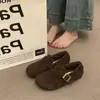 Nuevos Zapatos Mula de Felpa para Mujer Otoño e Invierno 2025, Suelas Suaves Cálidas de Felpa para Exteriores, Moda para el Trabajo, Tendencia Versátil de Zapatos Boken