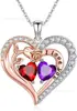 Moda Transfronteriza Collar de Plata de Ley S925 con Forma de Corazón para Mujer, Colgante de Corazón en Oro Rosa, Cadena para Clavícula, Regalo de Lujo Ligero de Gama Alta