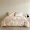 2026 Novo 100% Algodão Puro Cor Sólida Duas Cores Estilo Simples Conjunto de Quatro Peças para Casa Capa de Edredom de Algodão de Fibra Longa de Xinjiang Três