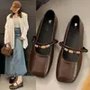 Zapatos planos para mujer estilo francés, nuevos de moda otoño 2026, zapatos Mary Jane elegantes y versátiles de punta cuadrada plana