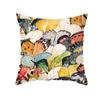 Funda de Almohada para Sofá Serie Mariposas Coloridas Nórdica Estampada Piel de Durazno Cojín para Oficina Decoración Hogar Transfronteriza