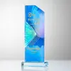 Troféu Criativo de Metal e Cristal, Colorido, de Alto Padrão e Elegante, Lembrança Gravada para Funcionários Destaques em Reuniões Anuais