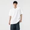 Camiseta de manga corta con cuello en V para hombre, nueva camiseta informal holgada de textura a la moda, de talla grande, de verano 2025