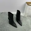 Pantalones bootcut de cintura alta plisados con sentido del diseño botas para mujer Otoño/Invierno 2026 Estilo Nuevo Sexy Punta Puntiaguda Tacón de Aguja Botas tipo calcetín Botines de Moda