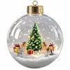 Adorno de bola luminosa transparente navideño transfronterizo, bola de cristal 3D, decoración de escena de ambiente festivo para árbol de Navidad, adorno colgante