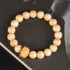 Pulseira de Madeira de Buxo 1,0cm Pulseira de Círculo Único Acessórios DIY Enrolada no Dedo Pulseira de Corda de Madeira Macia Contas de Rosário para Brincar com Contas Budistas