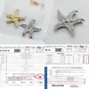 Fivela decorativa de metal personalizada estilo europeu e americano transfronteiriça de estrela-do-mar, conector de alça de biquíni de maiô de alta qualidade estilo oceano