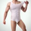 Novo Fato de Banho Masculino de Uma Peça Transfronteiriço Sexy Respirável Cor Sólida Nylon Fato de Banho Masculino Roupa de Corrida Fitness Atacado Pontual