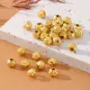 Alta Solidez del Color Textura Tejida Bola de Hilo A Través del Agujero Cuentas Método Antiguo Retro Cuentas Espaciadoras Doradas Cristal de Bodhi Accesorios con Cuentas Venta al por Mayor