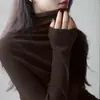 Camiseta interior con cuello de pelo para mujer, adelgazante, otoño e invierno, estilo nuevo, suéter interior, top de cuello alto, jersey ajustado, suéter suave y pegajoso