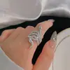 Anillo de Plata de Ley 925 Simple Dulce Fresco Flor Otoño Invierno Nuevo Anillo para Mujer ins Sensación de Alta Gama Anillo de Junta Abierta Ajustable