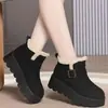 Sapatos estilo Birkenstock com sola grossa e forro de fleece, nova coleção de inverno 2026, sapatos femininos de algodão, que aumentam a altura, com forro de pelúcia, espessados para aquecimento e botas de neve antiderrapantes