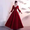 Vestido de Brindis para Novia Otoño 2026 y Primavera 2026, Nuevo Estilo para Figuras Pequeñas, Vestido de Gala de Boda Borgoña que Cubre el Vientre