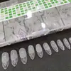 Arte de Unha Sem Lixar Sem Marcar Semi-Fosco Trapezoidal Ballet Adesivo Completo Unha Pontiaguda Gotas Unha Postiça Caixa com 500 Peças de Unha