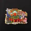 Imanes de Nevera de Madera y Resina de Ciudad Turística, Souvenirs de Atracciones Emblemáticas, Pegatinas Magnéticas Originales de Madera Tendencia Nacional