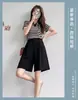 Pantalones Cortos Casuales Sueltos de Pierna Ancha de Cintura Alta de Línea A Adelgazantes de Cinco Puntos Rectos de Verano para Mujer de Tallas Grandes